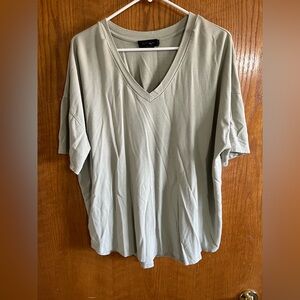 Tahari V-Neck Short Sleeve Top - Sage Green